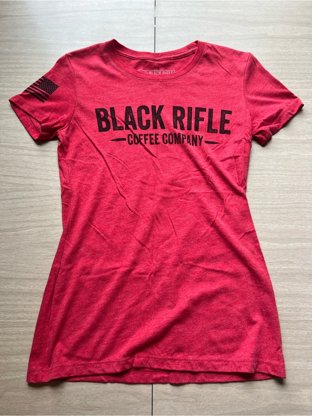 Black Rifle Coffee Company Women's Red Short-Sleeve Logo Tee Size S
